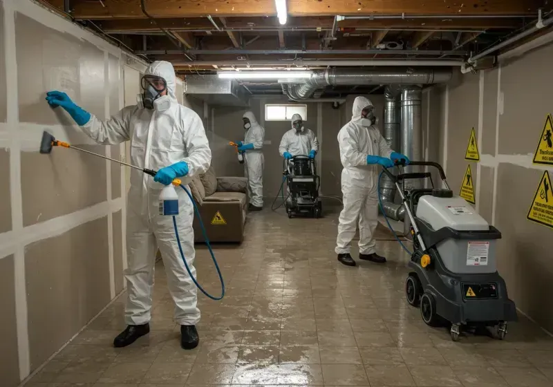 Basement Moisture Removal and Structural Drying process in Deshler, OH